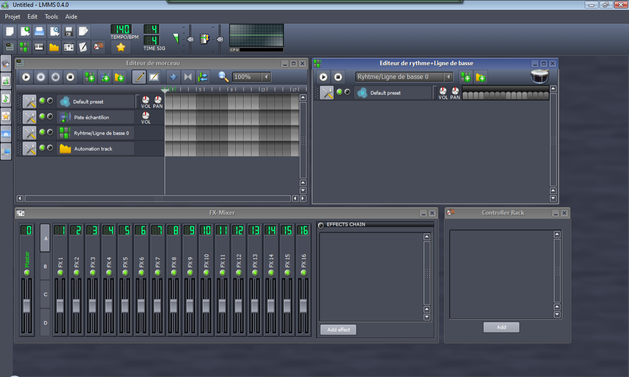 capture d'cran du logiciel : lmms
